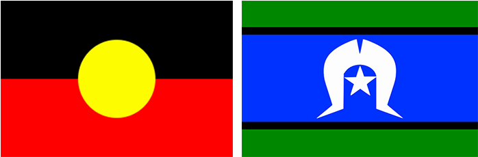Australian First Nations and Torres Strait Islander flags.